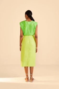 Farm Rio Lime Leaf Midi Skirt -Farm Rio Store 309179 03