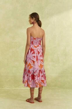 Farm Rio Red Coconut Tree Organic Cotton Midi Dress 10 Farm Rio Red Coconut Tree Organic Cotton Midi Dress -Farm Rio Store 309180 04