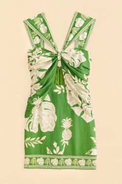 Farm Rio Green Lace Monsteras Mini Dress -Farm Rio Store 309182 06
