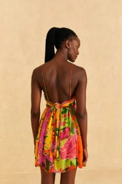 Farm Rio Mixed Romantic Garden Mini Dress -Farm Rio Store 309192 04