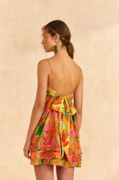 Farm Rio Mixed Painted Birds Mini Dress -Farm Rio Store 309193 04