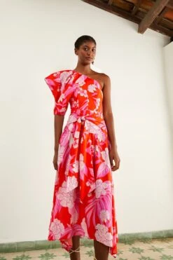 Farm Rio Red Dewdrop Floral Midi Dress 10 Farm Rio Red Dewdrop Floral Midi Dress -Farm Rio Store 309194 03