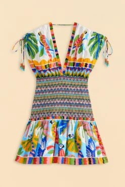 Farm Rio Colorful Forest V Neck Mini Dress -Farm Rio Store 309198 06