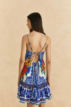 Farm Rio Off-White Flower Tapestry Organic Cotton Mini Dress -Farm Rio Store 309199 04