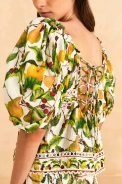 Farm Rio Off-White Fruit Orchard Blouse -Farm Rio Store 309214 03