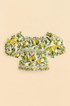 Farm Rio Off-White Fruit Orchard Blouse -Farm Rio Store 309214 06