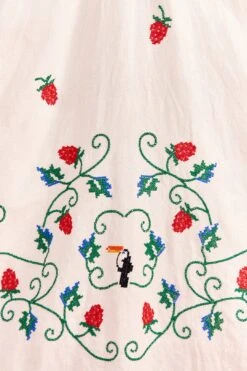 Farm Rio Cross Stitch Toucan Embroidered Midi Dress 7 Farm Rio Cross Stitch Toucan Embroidered Midi Dress -Farm Rio Store 309233 04