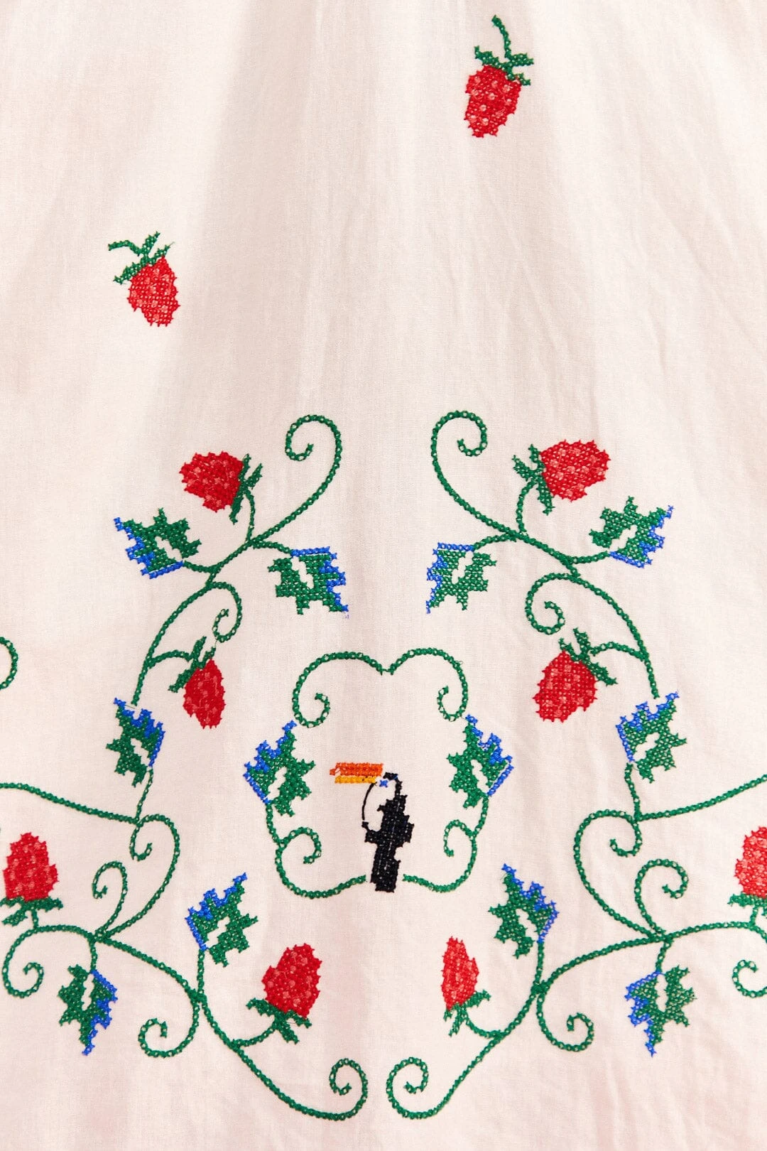Farm Rio Cross Stitch Toucan Embroidered Midi Dress 5 Farm Rio Cross Stitch Toucan Embroidered Midi Dress - Image 3