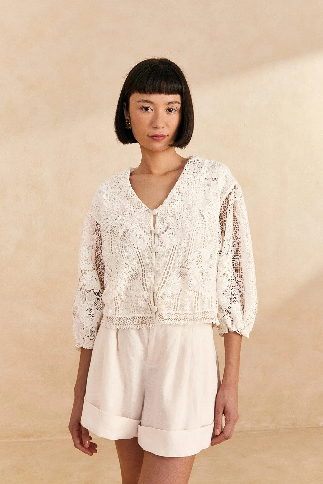 Farm Rio Off-White Guipure Collar Blouse 3 Farm Rio Off-White Guipure Collar Blouse