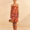 Farm Rio Coral Summer Sun Mini Dress 2 Farm Rio Coral Summer Sun Mini Dress -Farm Rio Store 309264 01