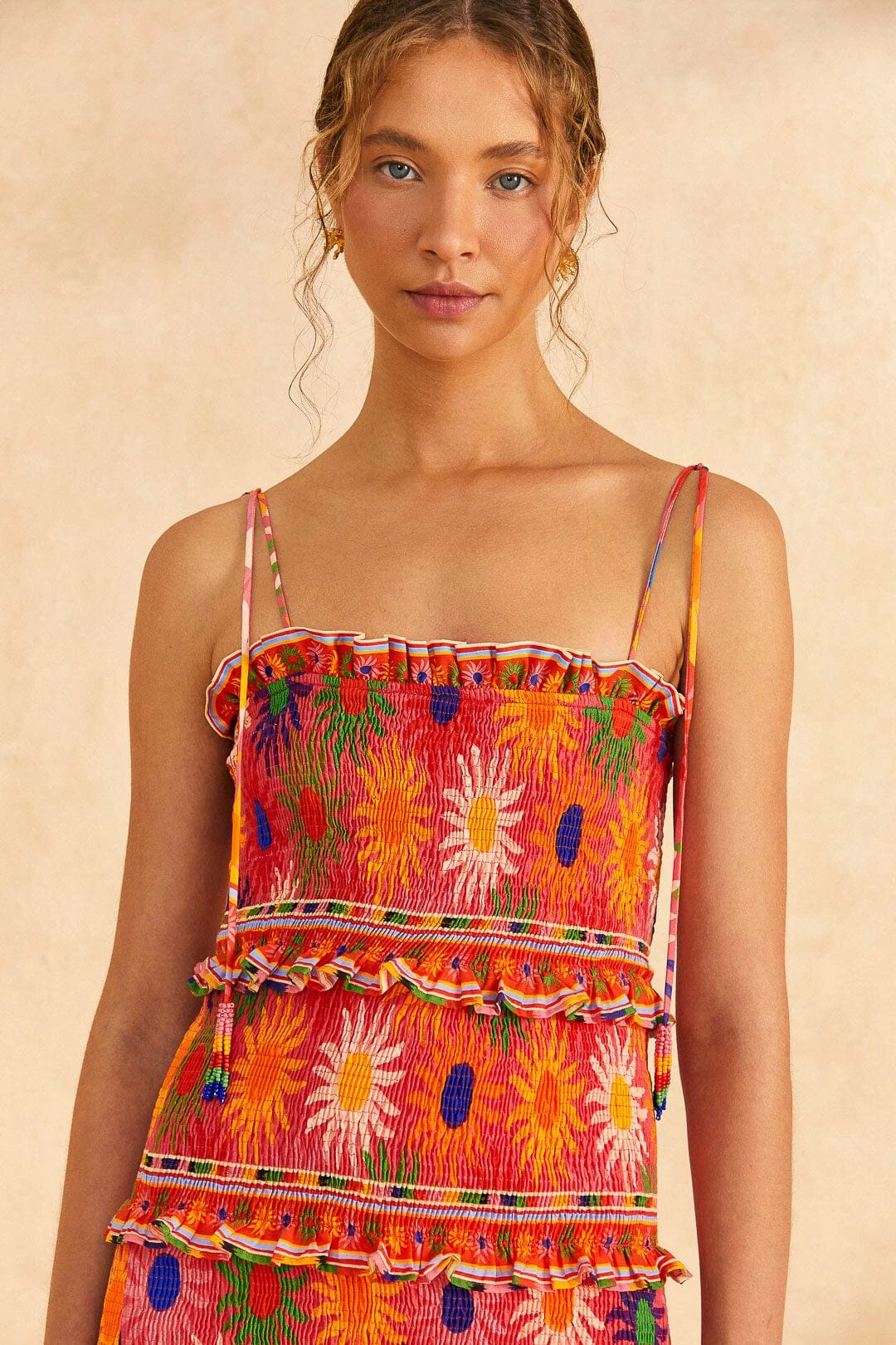 Farm Rio Coral Summer Sun Mini Dress 5 Farm Rio Coral Summer Sun Mini Dress - Image 3