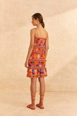 Farm Rio Coral Summer Sun Mini Dress 11 Farm Rio Coral Summer Sun Mini Dress -Farm Rio Store 309264 04