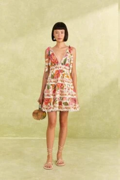 Farm Rio Off-White Macaw Bloom Mini Dress -Farm Rio Store 309266 02