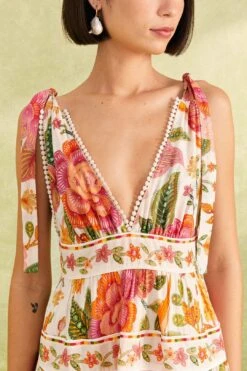 Farm Rio Off-White Macaw Bloom Mini Dress -Farm Rio Store 309266 03