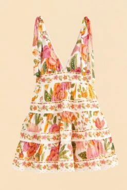 Farm Rio Off-White Macaw Bloom Mini Dress -Farm Rio Store 309266 06