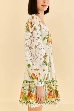 Farm Rio Off-White Tropical Romance Scarf Mini Dress 10 Farm Rio Off-White Tropical Romance Scarf Mini Dress -Farm Rio Store 309269 03