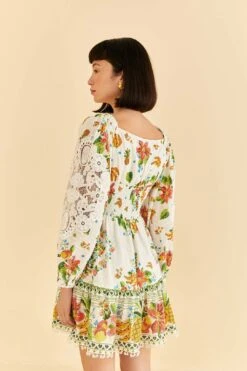 Farm Rio Off-White Tropical Romance Scarf Mini Dress 11 Farm Rio Off-White Tropical Romance Scarf Mini Dress -Farm Rio Store 309269 04