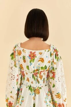 Farm Rio Off-White Tropical Romance Scarf Mini Dress 12 Farm Rio Off-White Tropical Romance Scarf Mini Dress -Farm Rio Store 309269 05