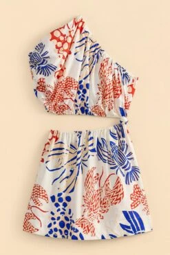 Farm Rio Off-White Mixed Lobsters Mini Dress -Farm Rio Store 309272 05