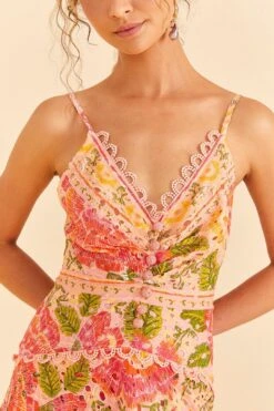 Farm Rio Pink Blooming Floral Midi Dress 10 Farm Rio Pink Blooming Floral Midi Dress -Farm Rio Store 309286 03