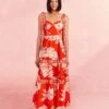 Farm Rio Red Lace Monsteras Midi Dress -Farm Rio Store 309287 01