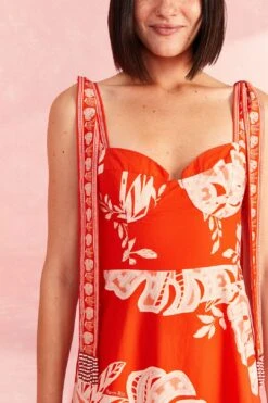 Farm Rio Red Lace Monsteras Midi Dress -Farm Rio Store 309287 03