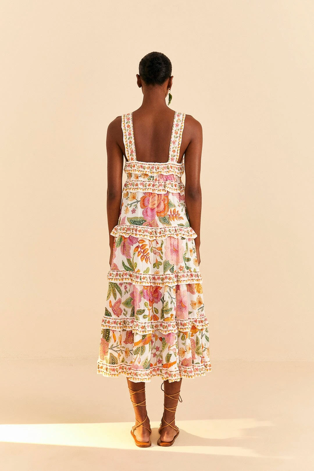 Farm Rio Off-White Macaw Bloom Midi Dress 6 Farm Rio Off-White Macaw Bloom Midi Dress - Image 4