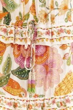 Farm Rio Off-White Macaw Bloom Midi Dress 12 Farm Rio Off-White Macaw Bloom Midi Dress -Farm Rio Store 309302 05