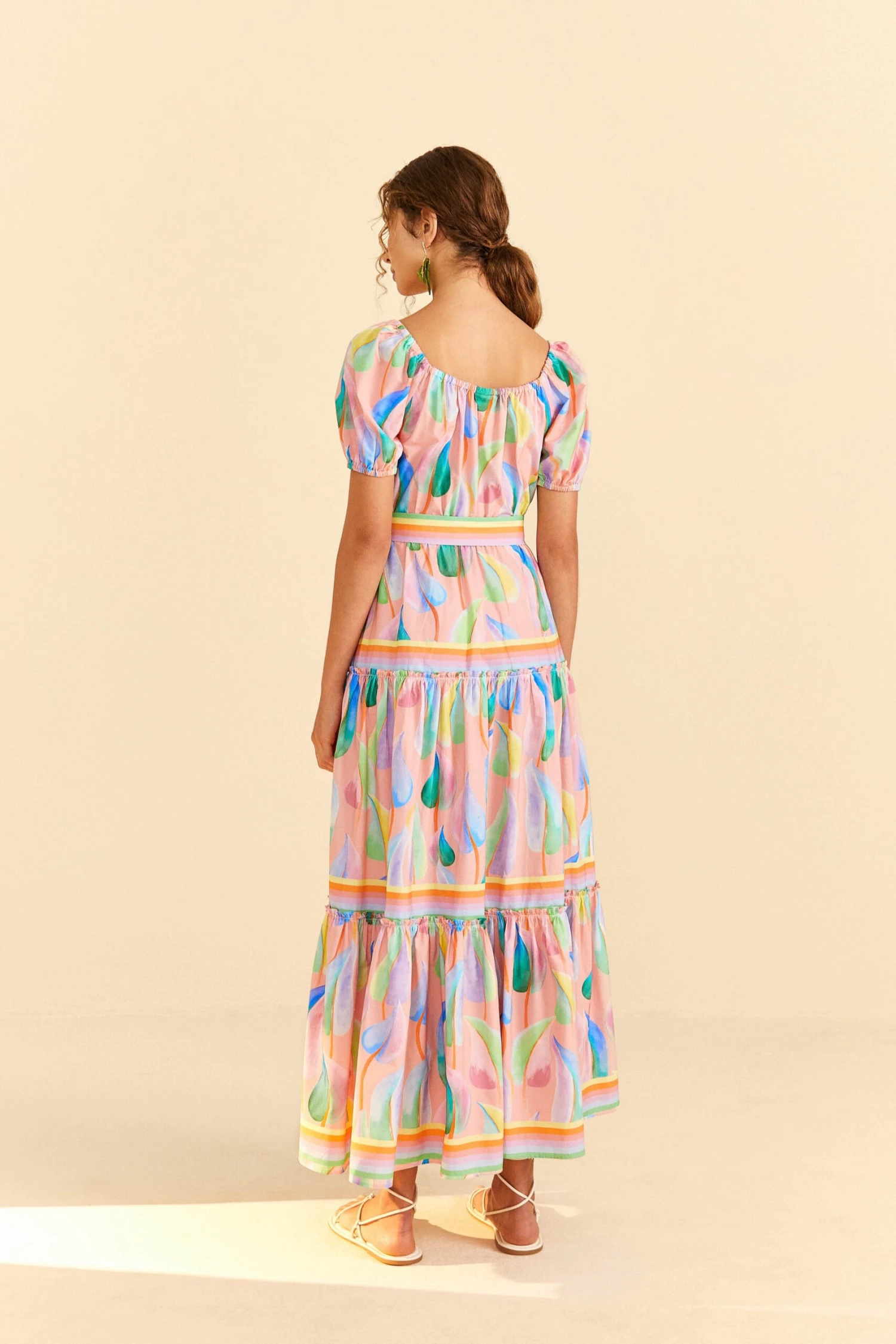 Farm Rio Pink Pastel Leaves Maxi Dress 6 Farm Rio Pink Pastel Leaves Maxi Dress - Image 4