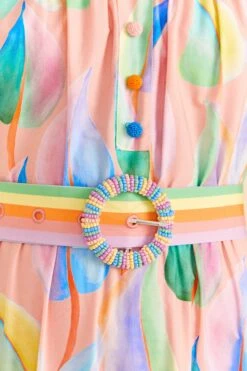 Farm Rio Pink Pastel Leaves Maxi Dress 11 Farm Rio Pink Pastel Leaves Maxi Dress -Farm Rio Store 309308 05