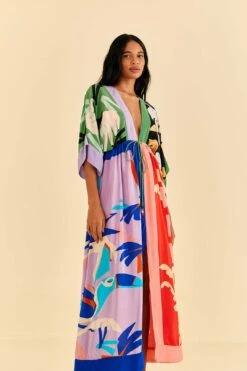 Farm Rio Brasil Bahia Scarves Midi Dress -Farm Rio Store 309309 03