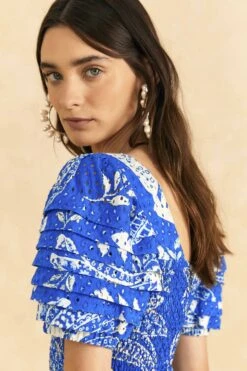 Farm Rio Blue Lace Banana Mini Dress -Farm Rio Store 309344 03