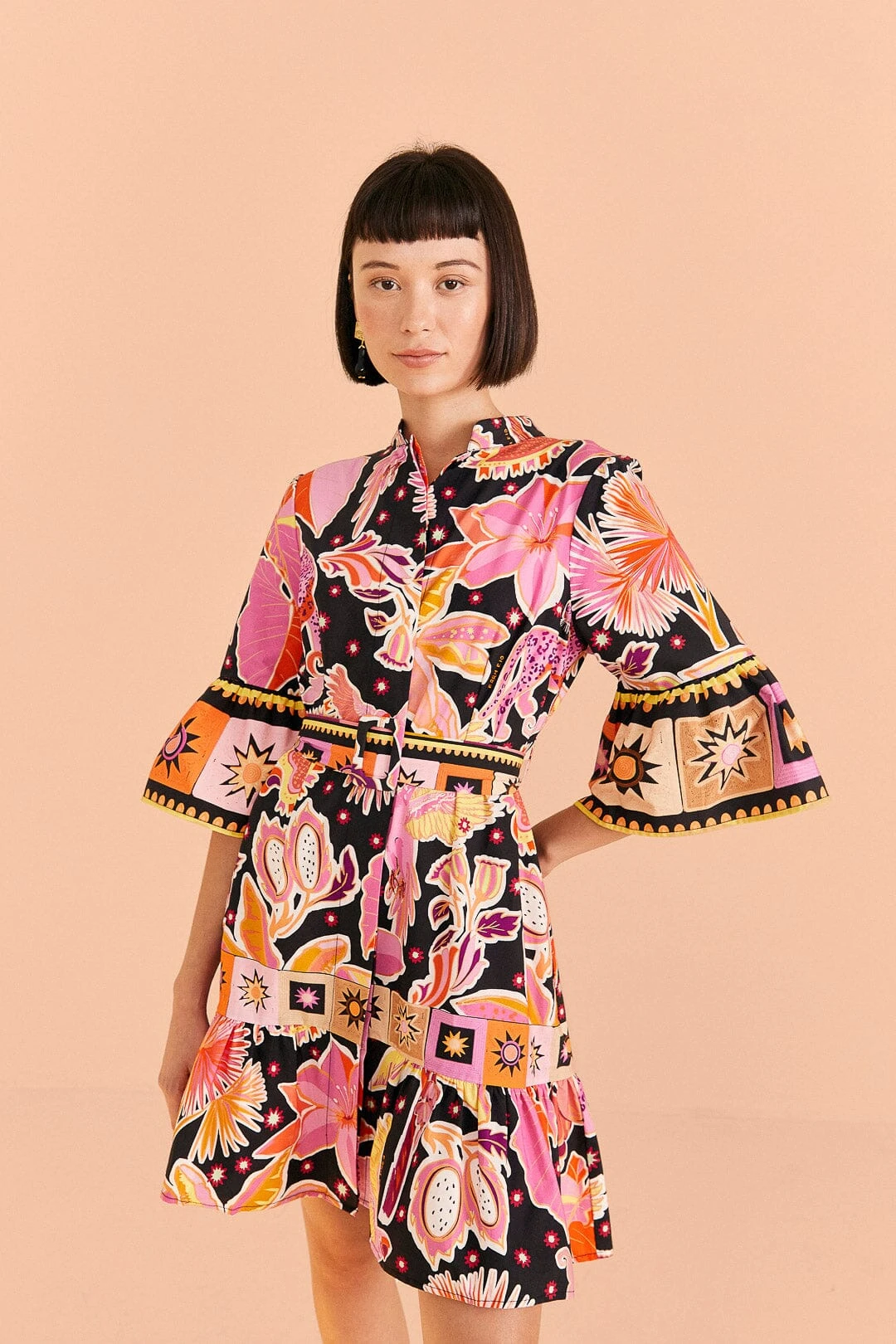 Farm Rio Black Enchanted Nature Mini Dress 3 Farm Rio Black Enchanted Nature Mini Dress