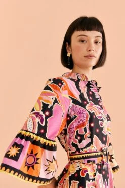 Farm Rio Black Enchanted Nature Mini Dress 10 Farm Rio Black Enchanted Nature Mini Dress -Farm Rio Store 309357 03