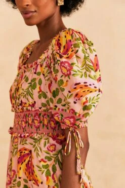 Farm Rio Pink Painted Bananas Midi Dress 10 Farm Rio Pink Painted Bananas Midi Dress -Farm Rio Store 309358 03