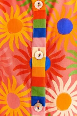 Farm Rio Coral Mixed Graphic Macaws Midi Dress -Farm Rio Store 309363 05