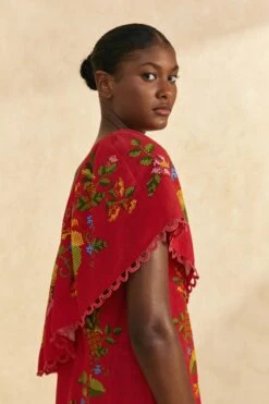 Farm Rio Red Tropical Romance Mini Dress 10 Farm Rio Red Tropical Romance Mini Dress -Farm Rio Store 309368 03