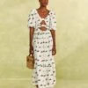 Farm Rio Cross Stitch Coconut Embroidered Midi Dress 2 Farm Rio Cross Stitch Coconut Embroidered Midi Dress -Farm Rio Store 309371 01