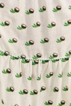 Farm Rio Cross Stitch Coconut Embroidered Midi Dress -Farm Rio Store 309371 05