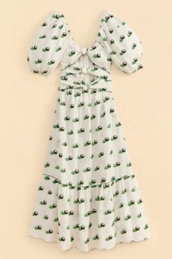 Farm Rio Cross Stitch Coconut Embroidered Midi Dress -Farm Rio Store 309371 06