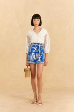 Farm Rio Blue Lace Banana Shorts 8 Farm Rio Blue Lace Banana Shorts -Farm Rio Store 309373 02