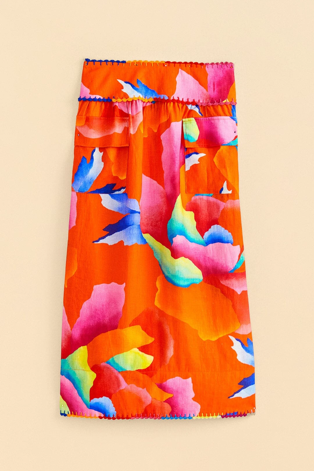 Farm Rio Red Ombre Chita Midi Skirt 8 Farm Rio Red Ombre Chita Midi Skirt - Image 6