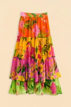 Farm Rio Mixed Romantic Garden Maxi Skirt -Farm Rio Store 309411 05