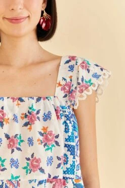 Farm Rio Off-White Romantic Bandanas Blouse 8 Farm Rio Off-White Romantic Bandanas Blouse -Farm Rio Store 309437 03