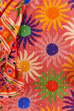 Farm Rio Coral Summer Sun Blouse -Farm Rio Store 309447 05