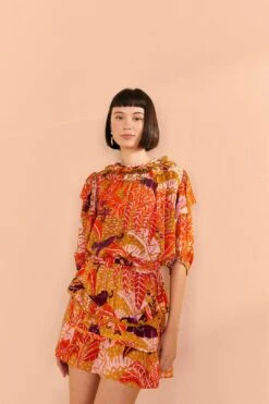 Farm Rio Beige Jungle Panther Mini Skirt