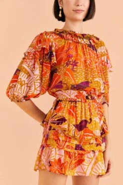 Farm Rio Beige Jungle Panther Mini Skirt -Farm Rio Store 309452 03