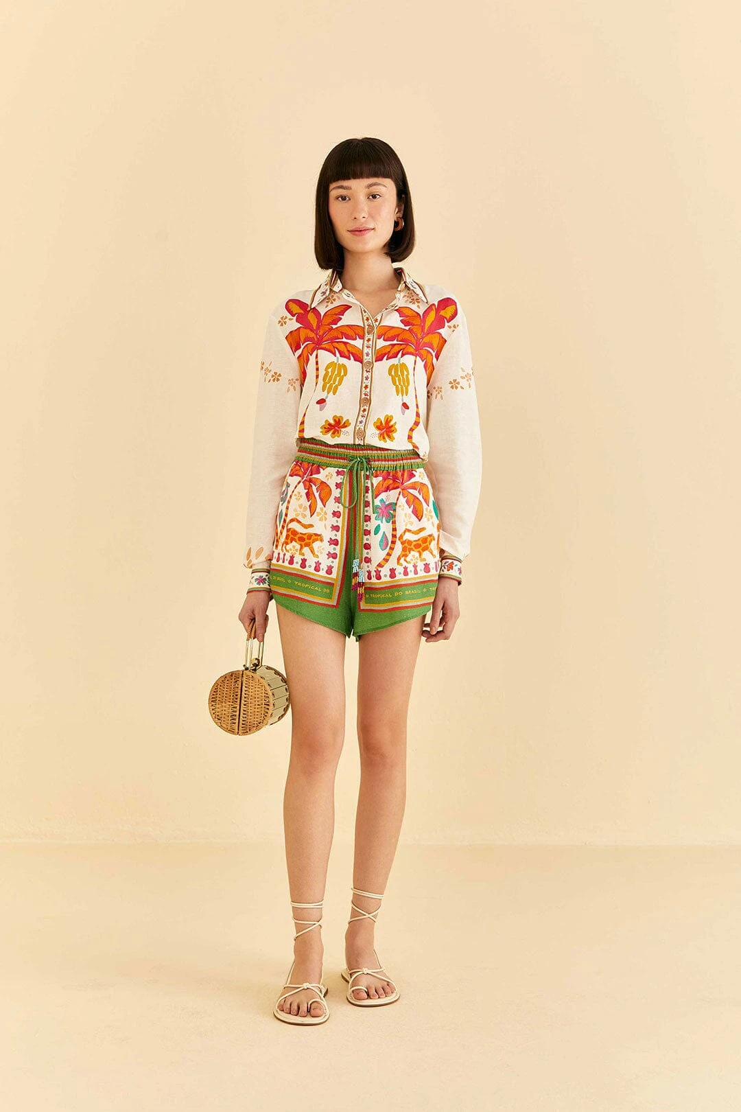 Farm Rio Green Tropical Life Shorts 3 Farm Rio Green Tropical Life Shorts