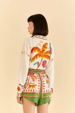 Farm Rio Green Tropical Life Shorts 8 Farm Rio Green Tropical Life Shorts -Farm Rio Store 309466 03