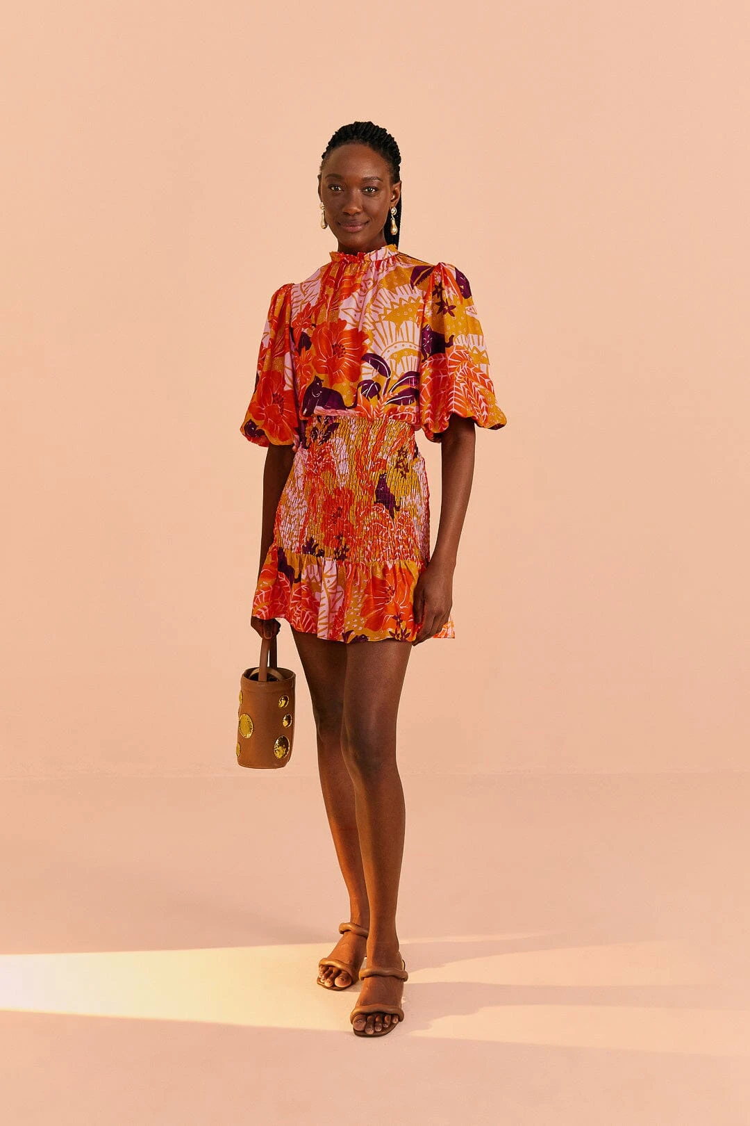 Farm Rio Beige Jungle Panther Lenzing™ Ecovero™ Viscose Mini Dress 4 Farm Rio Beige Jungle Panther Lenzing™ Ecovero™ Viscose Mini Dress - Image 2